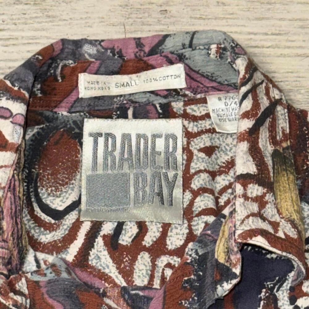 Euc Vintage 90s Patterned Button Down Cotton Shir… - image 2